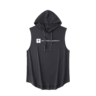 NYU美国学府纽约大学校园风校服背心T恤无袖短袖港风衣服连帽坎肩