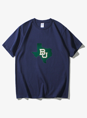 名校贝勒大学Baylor学生校服T恤短袖潮衣服女男圆领大码宽松夏季