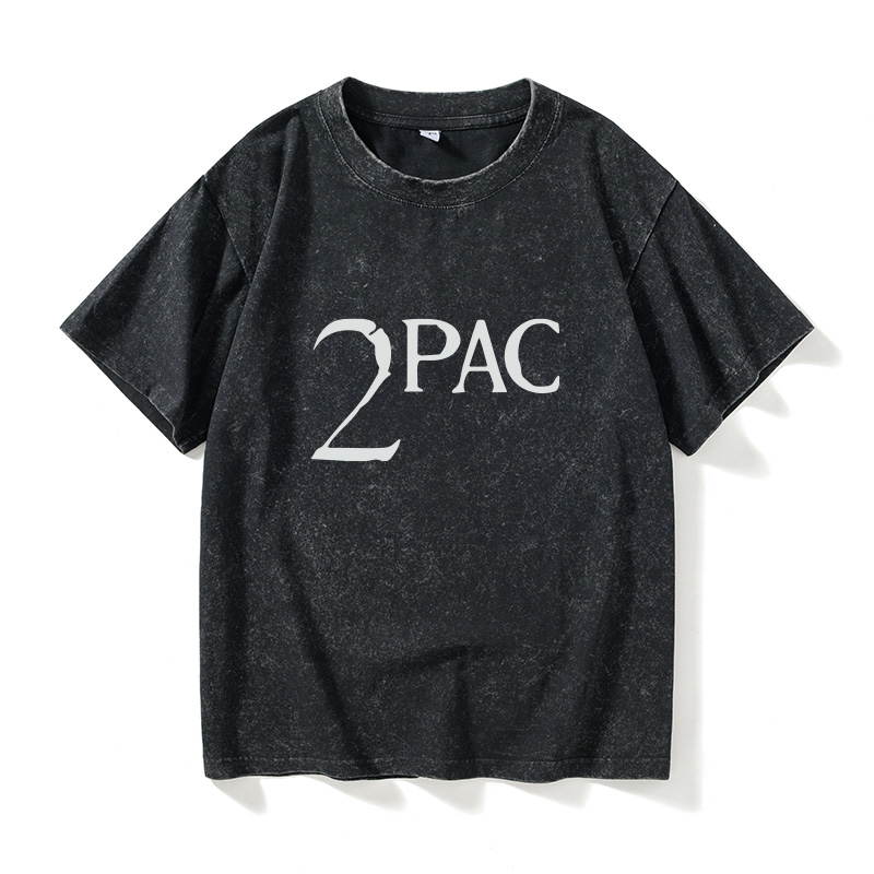 摇滚嘻哈饶舌说唱2pacT恤短袖个