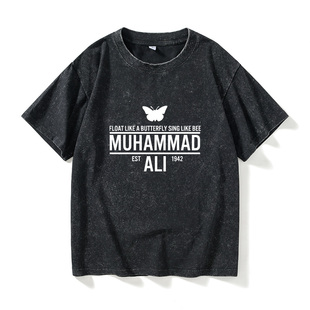 宽松夏季 衣服男女圆领大码 情 拳王穆罕默德阿里T恤短袖 拳击boxing