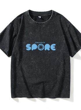 Spore 袍子T恤短袖潮衣服女男圆领大码宽松夏季情侣装棉上衣半袖