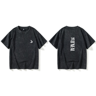 宽 学生衣服男女圆领大码 Lakers 湖人大鲨鱼奥尼尔篮球运动T恤短袖