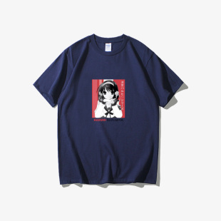 凉宫春日 潮衣服女男圆领 忧郁SOS团长门有希团虚妹周边T恤短袖