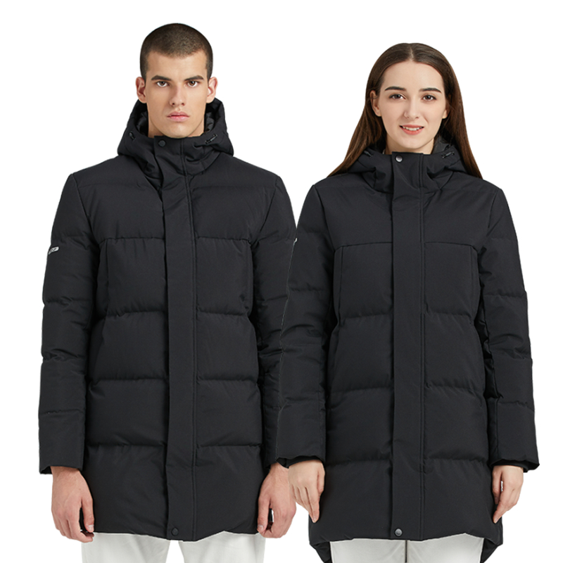 探拓中长款保暖男女白鸭绒羽绒服