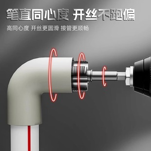 ppr管攻丝器板牙4 水管套丝器水管内孔开丝器电钻款 6分内外开丝器