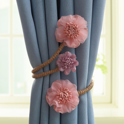 轻奢高档唯美花朵窗帘绑带扎束带