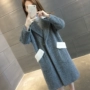 Áo len nữ 2019 mới mùa thu đông Áo sơ mi Hàn Quốc trong chiếc áo khoác dài đan áo len giả nước nhung thủy triều - Áo len áo len nữ hàng hiệu