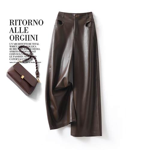 海宁真皮皮长裤女绵羊皮长裤高腰