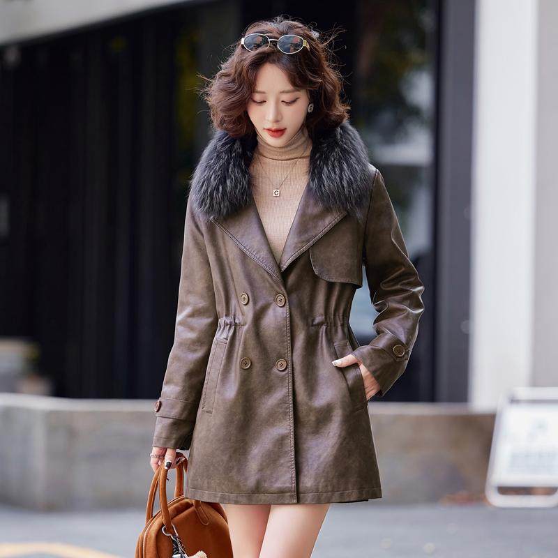 海宁真皮皮衣女中长款外套加绒加厚2025秋冬新款狐狸毛绵羊皮风衣,女装/女士精品,皮衣,淘宝优惠券,粉丝福利购,淘宝优惠卷