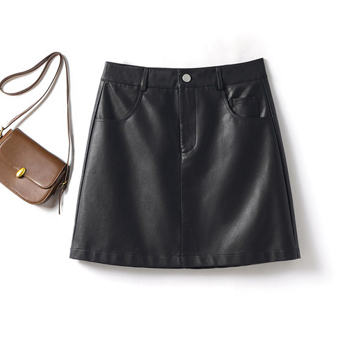 海宁真皮皮裙女高腰绵羊皮短裙