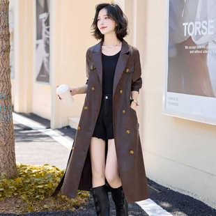 显瘦外套潮 修身 海宁真皮皮衣女长款 过膝皮风衣绵羊皮2025秋冬韩版