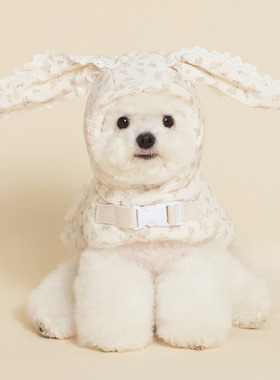mollypets* 韩国代购meaningless狗狗羽绒服小型犬衣服碎花兔耳朵