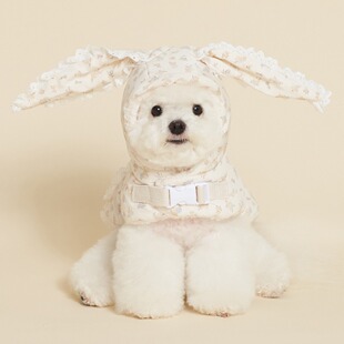 mollypets* 韩国代购meaningless狗狗羽绒服小型犬衣服碎花兔耳朵