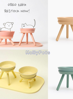 清仓mollypets* 韩国代购正品inherent奥利奥Orea 宠物高脚陶瓷碗