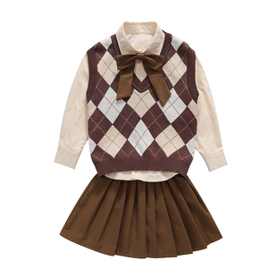 春秋男女童英伦风演出服背心马甲小学生校服班服幼儿园园服合唱服