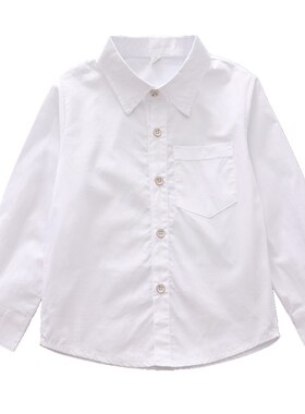 单件衬衣男童女童春秋长袖衬衫单件上衣马甲小学生校服班服秋季服