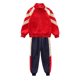 儿童校服春秋季红色运动套装男女小学生校服班服幼儿园园服四件套
