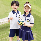 套装 英伦风学院短袖 男童女童幼儿园园服小学生班服校服 条纹衫 夏季