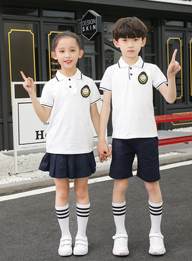 小学生校服夏装幼儿园园服毕业照服装英伦学院风儿童班服短袖套装