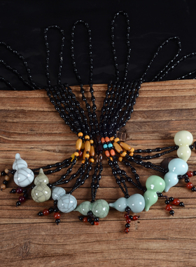 葫芦毛衣链龙泉青瓷复古风创意服装陶瓷饰品【唯有吊坠不变，慎拍