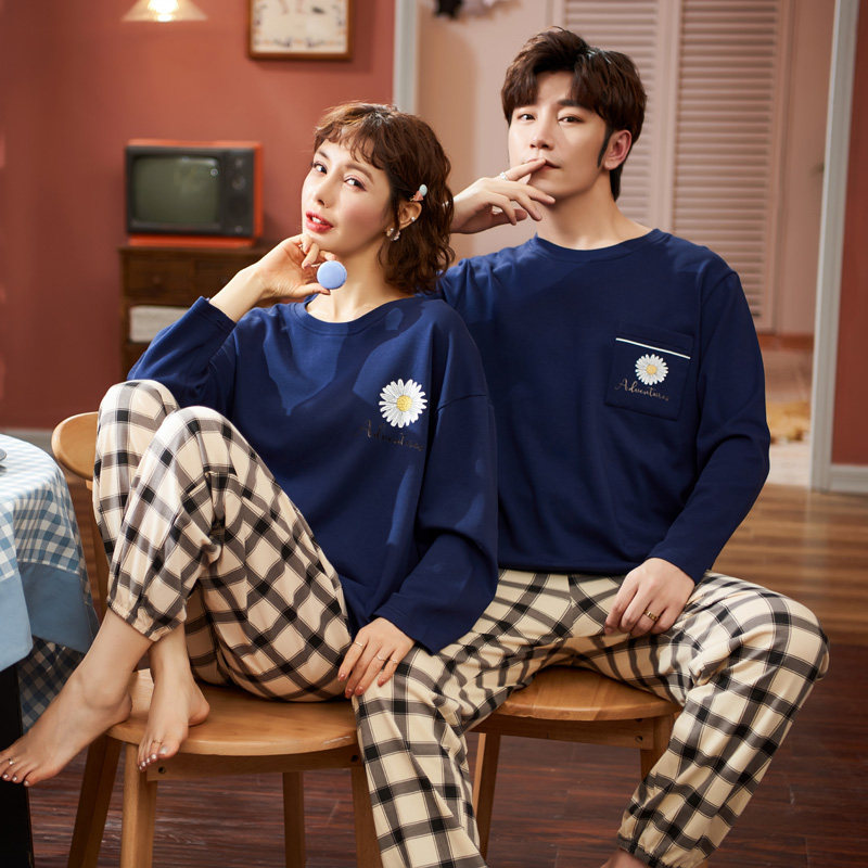 【淘抢购】秋季棉质情侣睡衣长袖卡通家居服女棉质休闲居家服套装