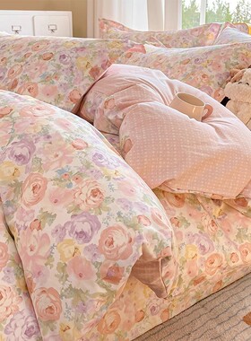 纯棉被套单件200x230双人全棉被罩床单150x200单人1米5被单四件套