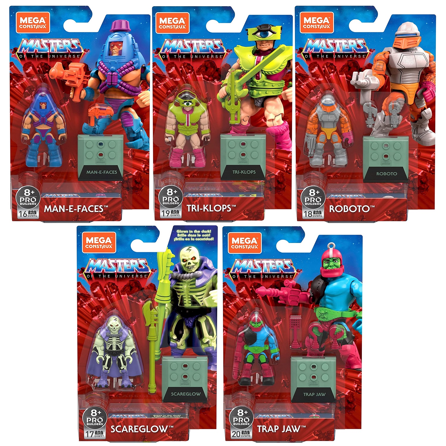 Mega美家宝美高Heman希曼第三季英雄包骷髅王机器人三眼希瑞