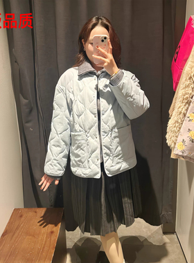 SELFWHO90白鸭绒假两件拼接高领毛织羽绒服女冬新款宽松保暖外套