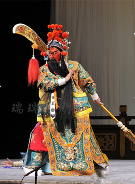 戏曲青龙偃月刀关公大刀瑞瑞戏剧