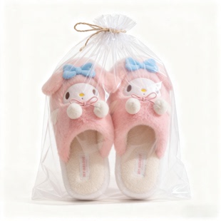 保暖宝宝鞋 三丽鸥美乐蒂儿童拖鞋 大童毛绒拖鞋 冬季 女孩亲子棉拖鞋