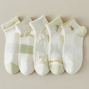 袜子女短袜浅口春夏季薄款ins潮百搭日系可爱绿色jk学院风短筒袜