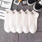 袜子男款 船袜 简约百搭短袜低帮浅口春秋黑白色男士 潮ins夏季 薄款