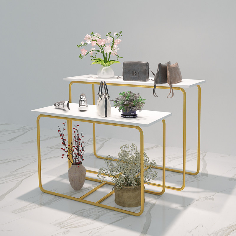 女服装店桌子展示桌中间摆放流水台鲜花店铺中岛厨窗展示台长方形