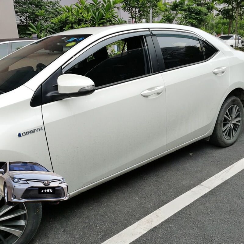 适用于双擎丰田COROLLA卡罗拉晴雨挡车窗雨眉遮阳挡汽车改装亮条