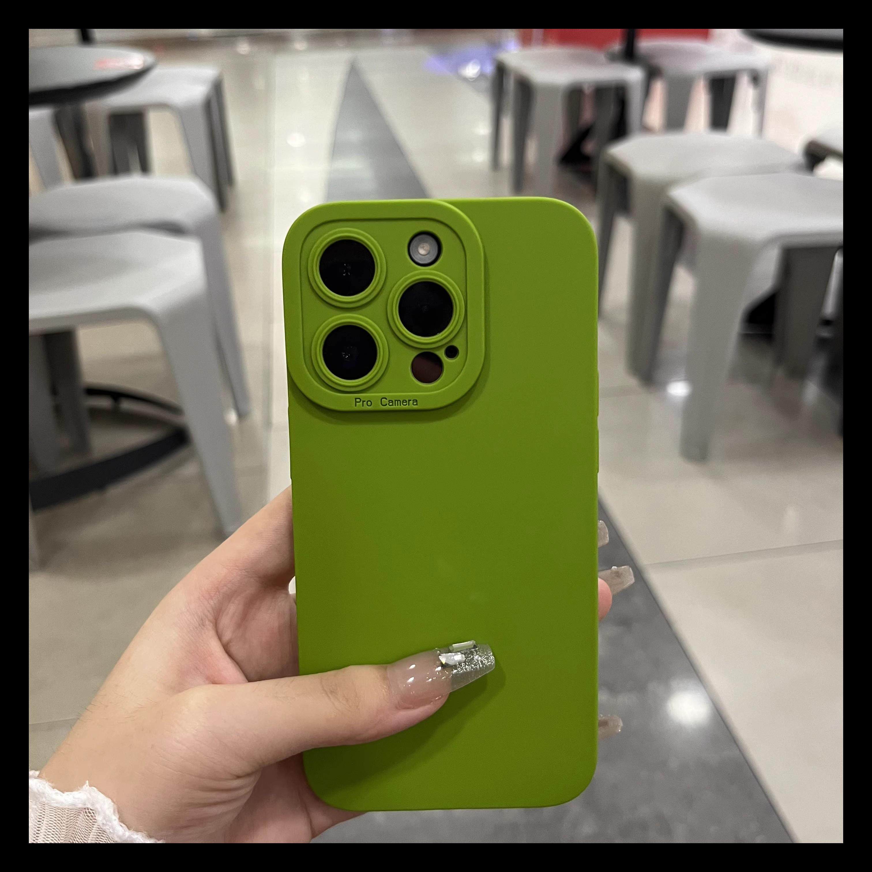 新款芥末绿适用vivoY31s手机壳Y52s/Y300GT直边Y500纯色Y200GT简约防摔精孔全包镜头