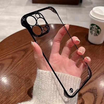 电镀无边框适用小米15红米Note14Pro+手机壳13/12Turbo透明K70超薄11TPro高级K60/K50/K40保护套K80Pro冠军版