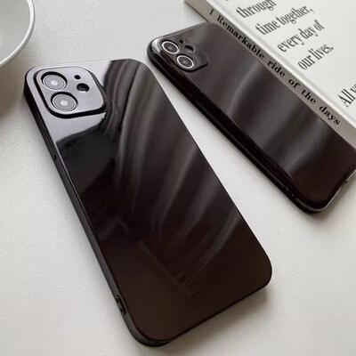 黑色亮面16适用苹果iPhnoe15/14ProMax手机壳13/12Mini超薄17简约Xs软胶7/8全包防摔6s保护套XR精孔高级感款+