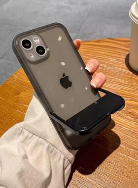 自带一体式隐形折叠支架适用小米14壳13Ultra全包note12简约网红11Pro+透明10s黑白色Civi4Pro防摔3/2/1s保护