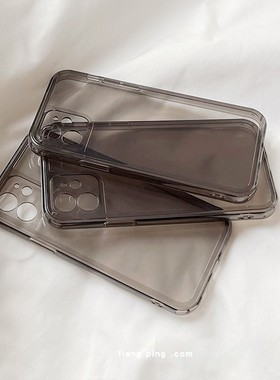 水墨灰k80适用红米k40/K60e手机壳K70小米14/10pronote9透明Note11青春版k30至尊版12薄k50/civi4Pro直边MIX4