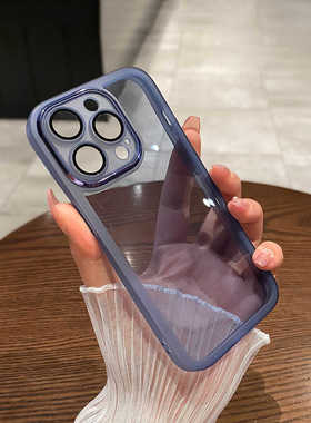 高级感暗紫色适用华为mate70/60透明手机壳40自带镜头膜50全包男女nova12荣耀200/100/90/80/70pro个性60套30