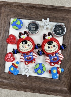 洞洞鞋配饰红色小鸟头套拉布布鞋花diy浪漫雪花蓝色卡通电枪鞋扣