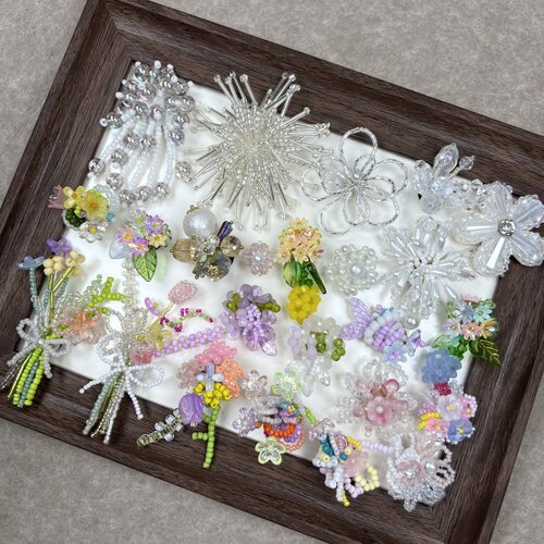 手工编织串珠花束系列鞋花