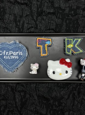 diy树脂配件白色猫头鞋扣布艺系列刺绣布贴鞋扣洞洞鞋鞋面装饰