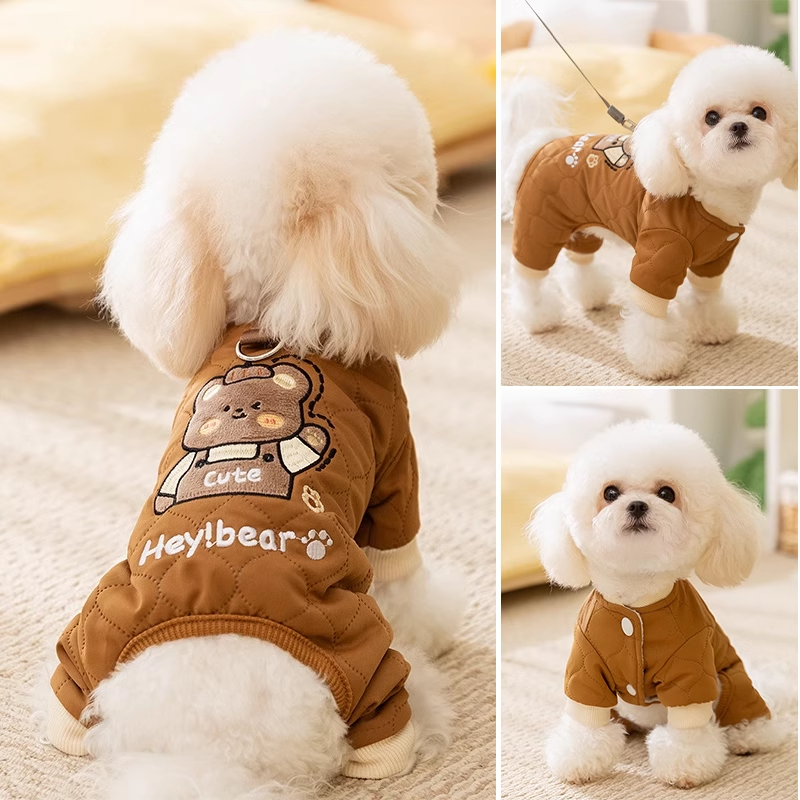 简约绗棉卡通牵引四脚棉衣