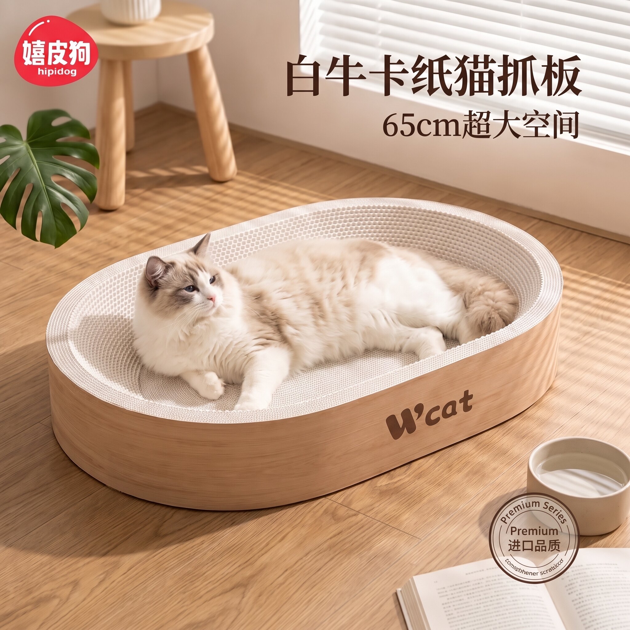 白牛卡纸猫抓板窝猫窝耐磨不掉屑新式猫爪板瓦楞纸超大号猫咪磨爪