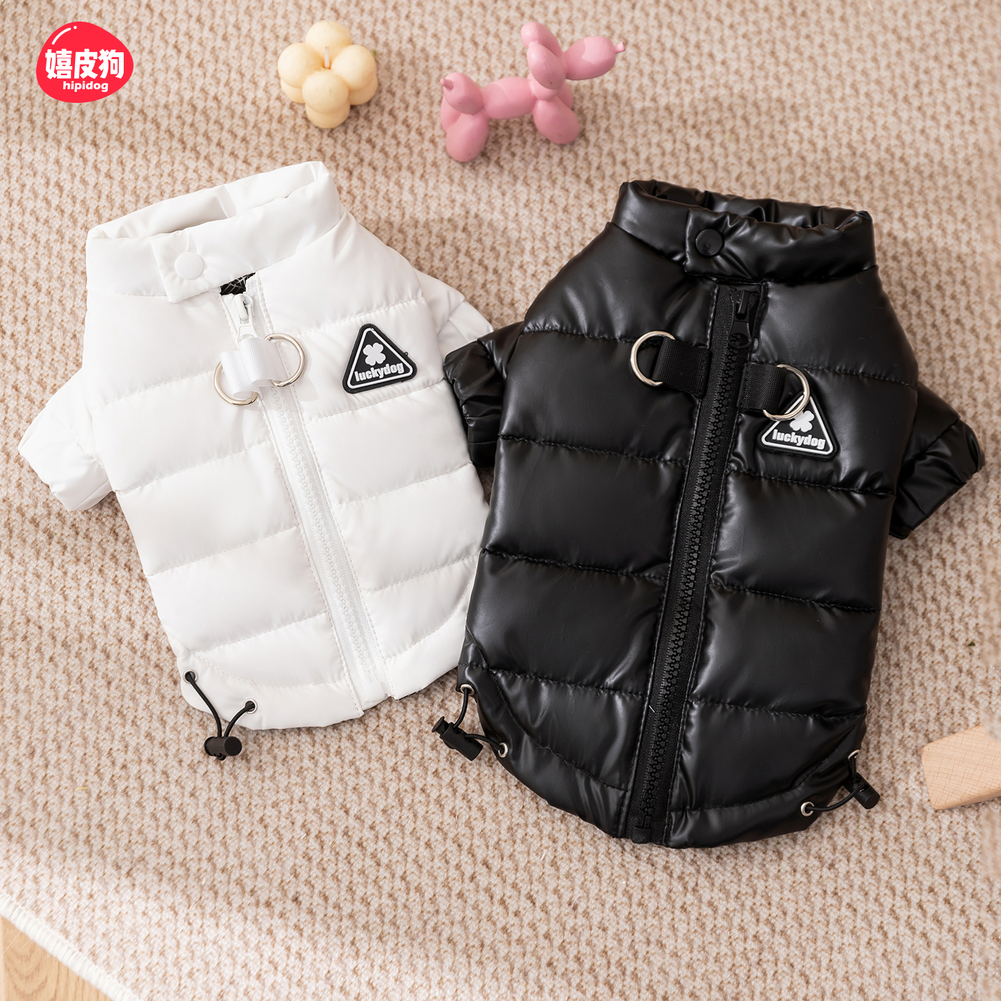 嬉皮狗|幸运四叶草牵引羽绒服