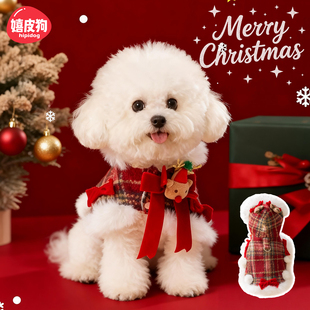 狗狗新年衣服冬装 扮比熊泰迪雪纳瑞小型犬嬉皮狗宠物过年服 猫咪装