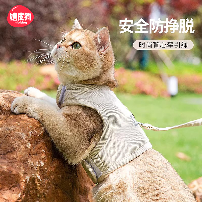 夜间反光，猫咪外出牵引绳防挣脱