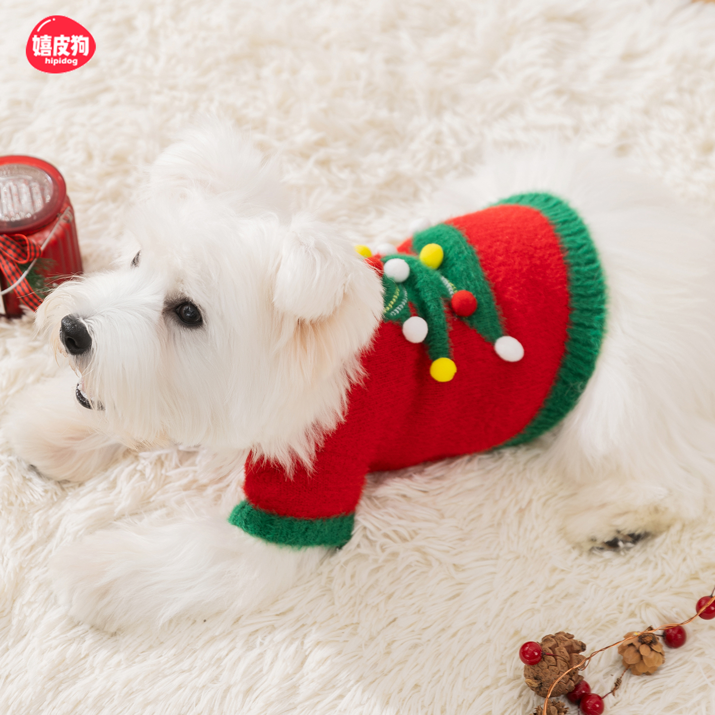 狗狗衣服2025新款冬装比熊泰迪雪纳瑞圣诞新年小型犬宠物小狗衣服
