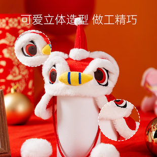 狗狗帽子舞狮头套头饰新年帽泰迪法斗约克夏比熊小狗宠物猫咪帽子